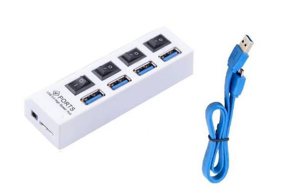 4 Port USB 3.0 Hub with Independent Switches