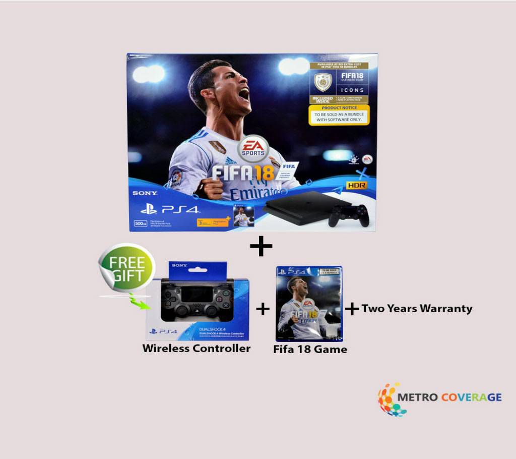 Sony PS4 500 GB FIFA 18 Bundle with FIFA 18 Ultimate Team Icons and Rare Player 