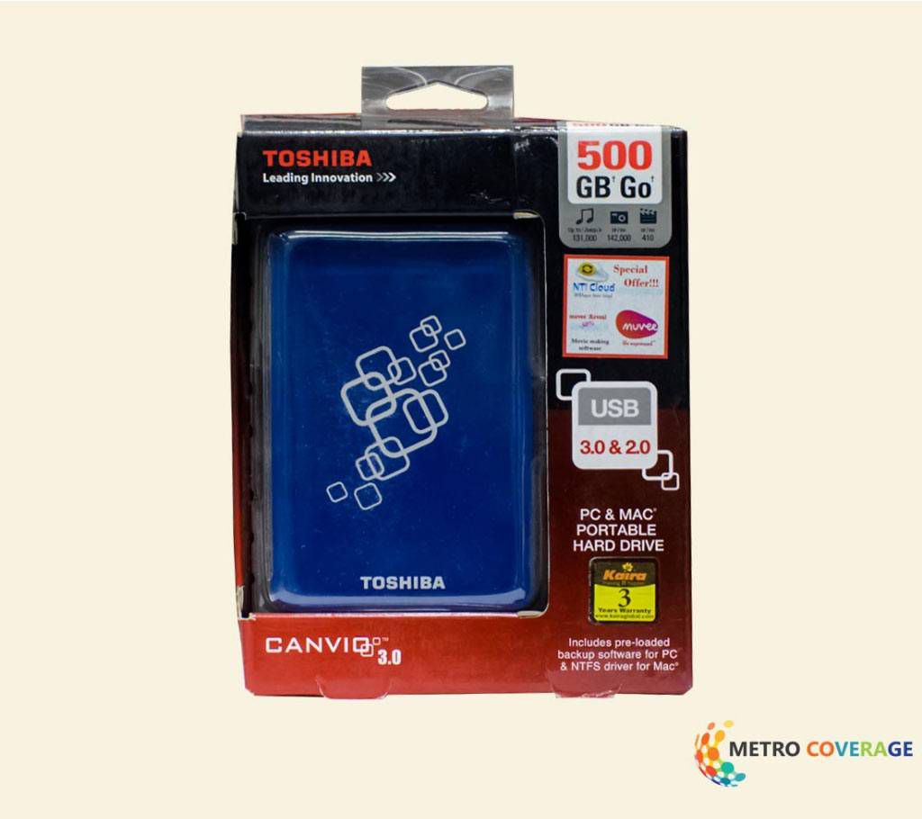 TOSHIBA Canvio 500GB Portable HDD