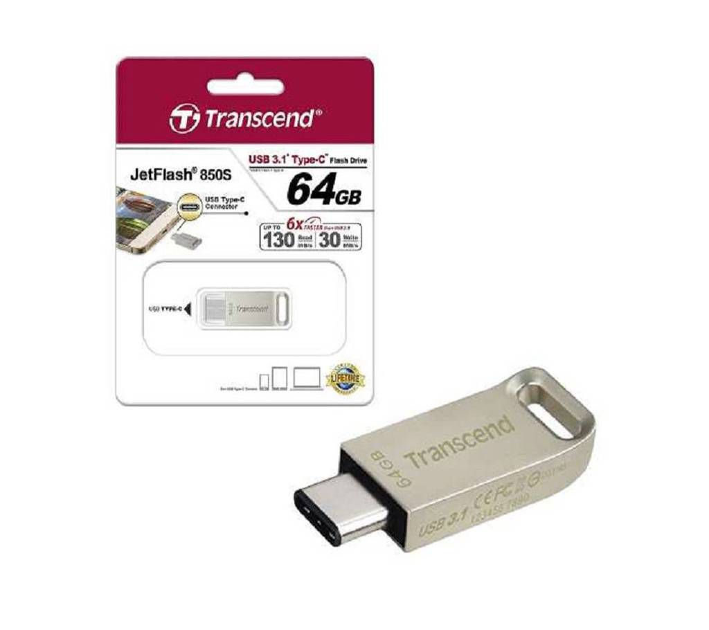 Transcend JetFlash 850S USB 3.1 Type C Capacity:64gb