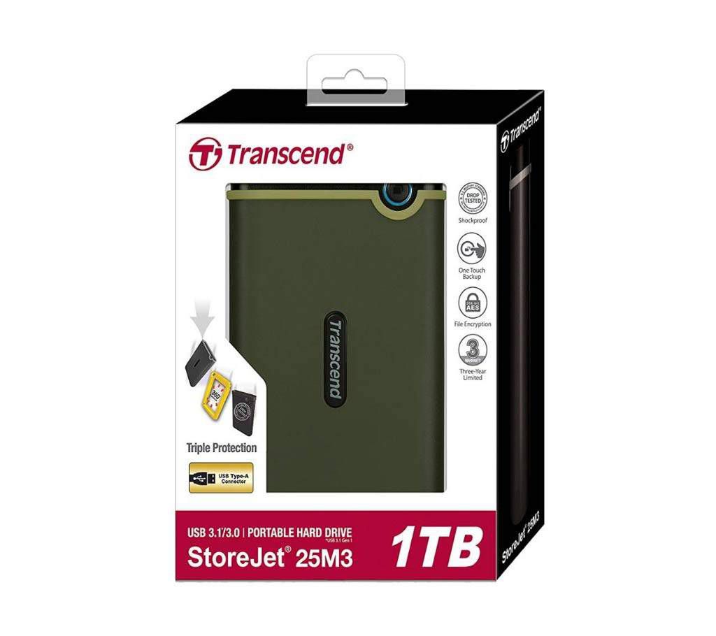 Transcend External Hard Drive USB-3.1  1TB