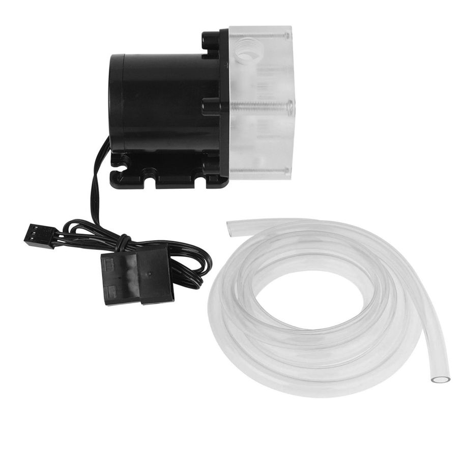 2M/6.56Ft 9.5X12.7mm Transparent Pvc Pipe Tube Computer Pc Water Cooling & 12V 0.8A 10W G1/4 Thread Low Noise Water Pump - transparent & Black