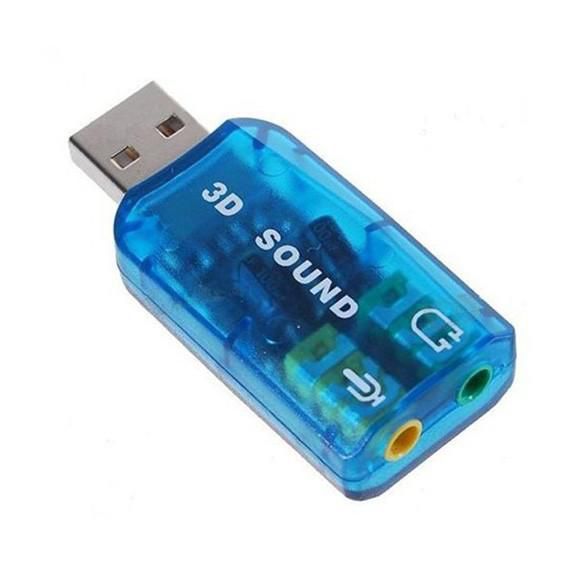 3D USB Sound Card - Blue