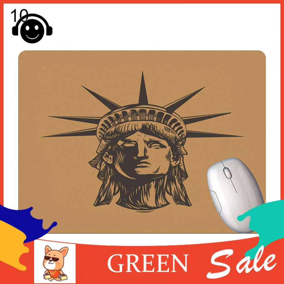Green forest Desk Mouse Pad Convenient Statue of Liberty Mouse Wrist Support Mat