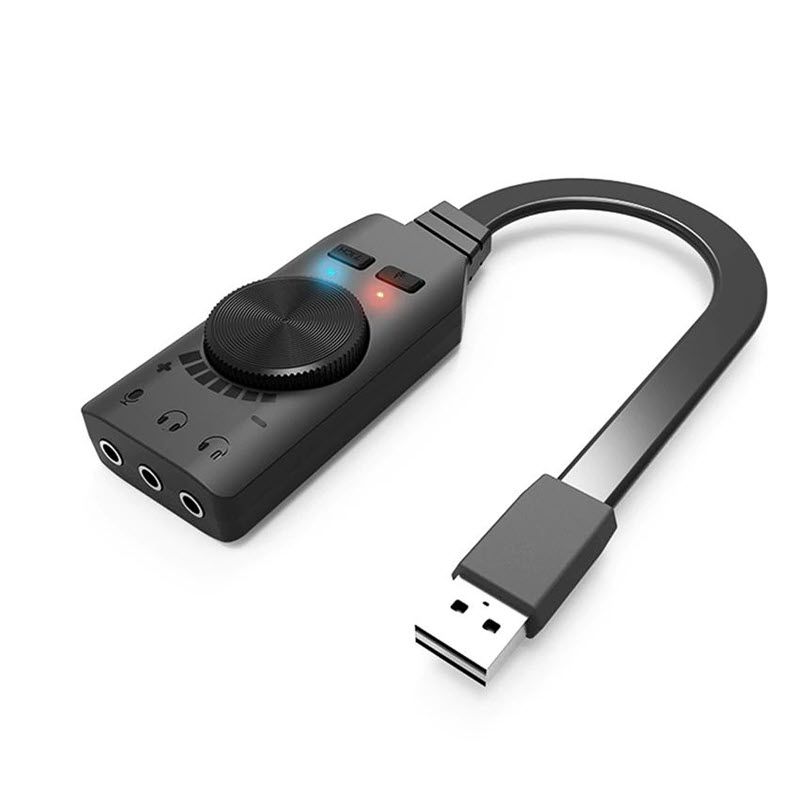 PLEXTONE GS3 Earphone Adapter Virtual 7.1 Channel USB Sound Card