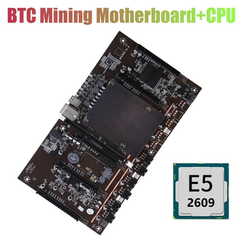 X79 H61 BTC Mining Motherboard 5X PCI-E 8X LGA 2011 DDR3 Support 3060 3080 GPU with E5-2609 CPU for BTC Miner