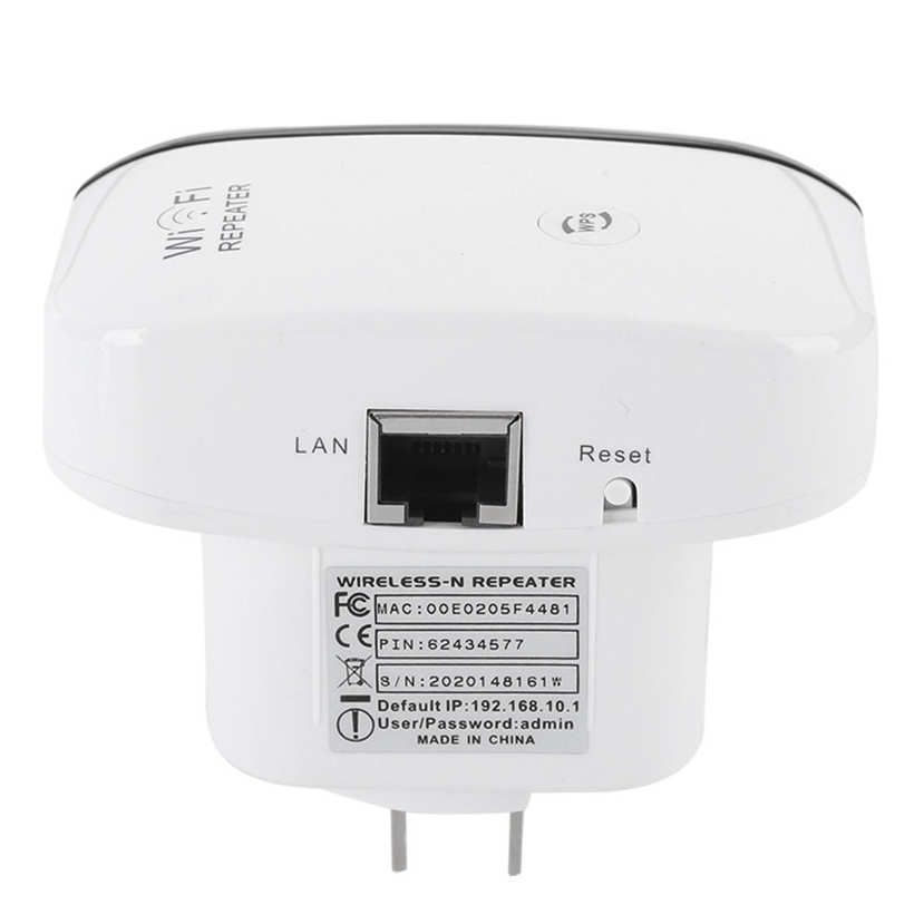 Repeater WiFi Signal Amplifier 300M Ethernet Port Wall‑Mount White for WPS Button (100‑240V)
