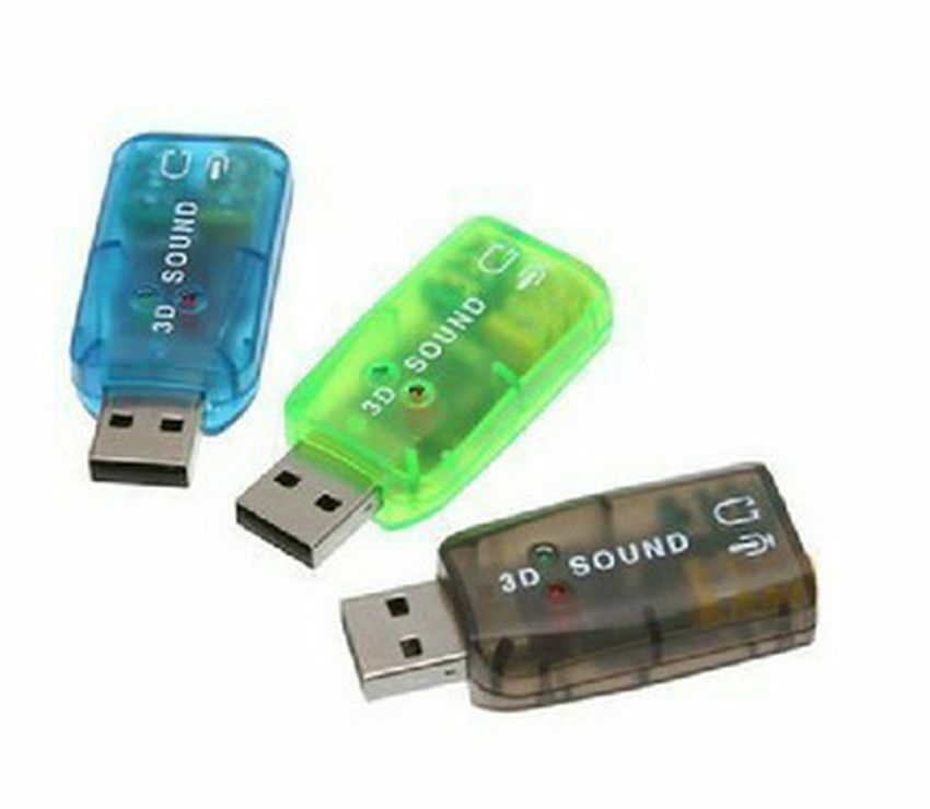 External Sound Card - USB 2.0 Audio 5.1 Channel External Adapter 3.5Mm - Blue