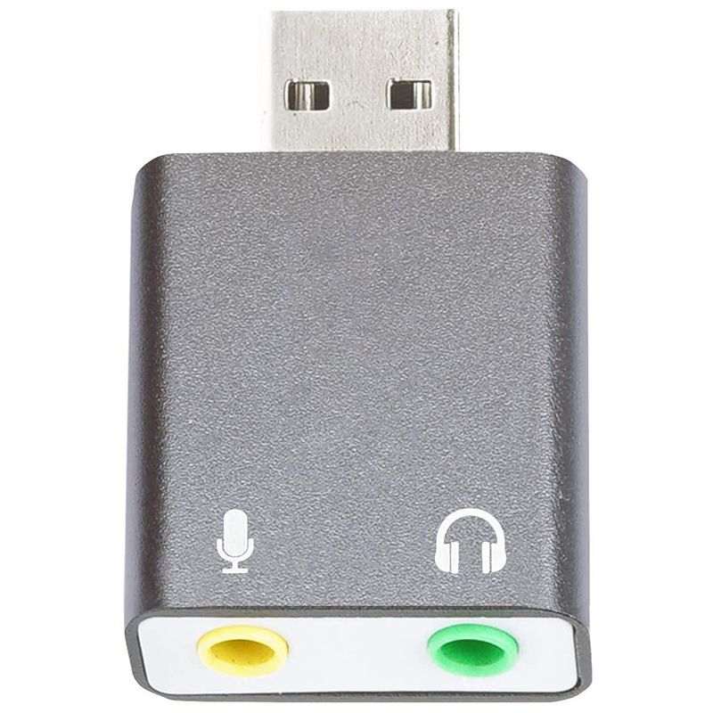 3.5mm TRS Microphone to USB 2.0 Stereo Audio External Sound Card Adapter for PC and Mac USB Input to 3.5mm TRS