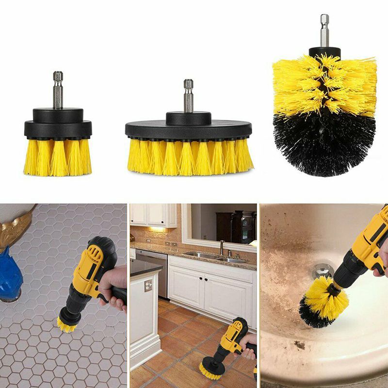 Drill Brush Set Power Scrubber Drill Attachments For Carpet Tile Grout Cleaning
