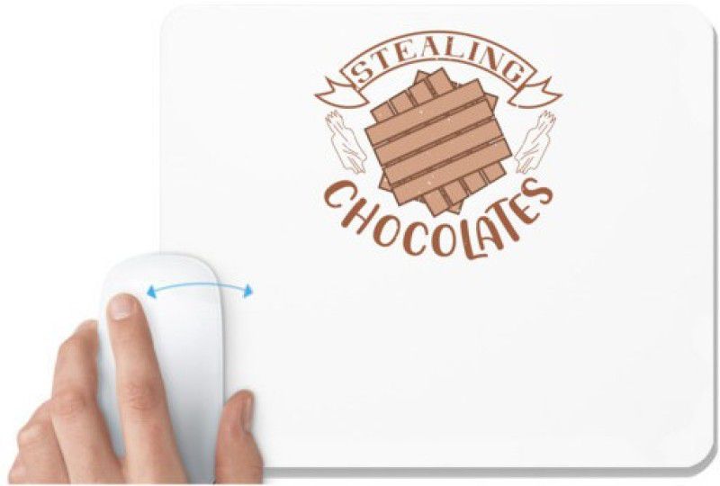 UDNAG White Mousepad 'Chocolate | stealing chocolates' for Computer / PC / Laptop [230 x 200 x 5mm] Mousepad  (White)