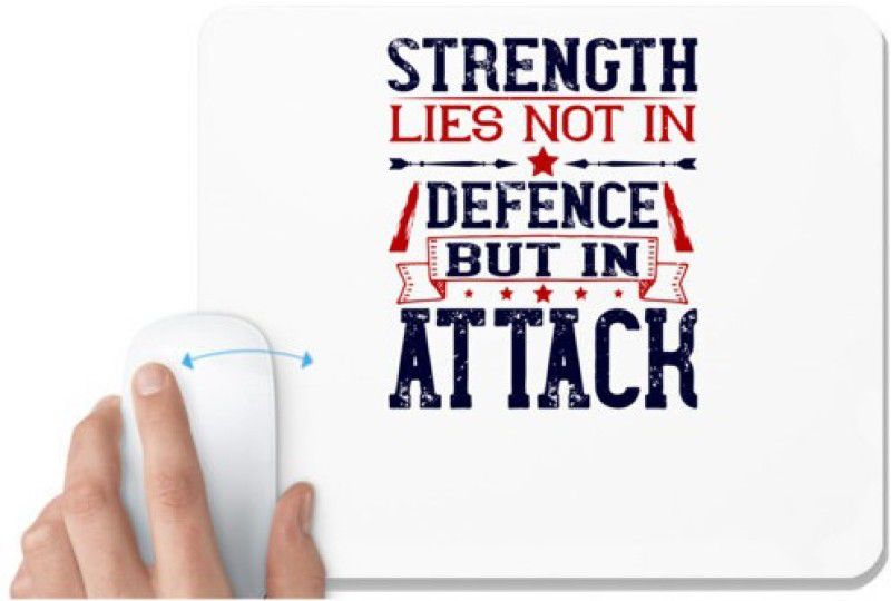 UDNAG White Mousepad 'Airforce | Strength lies not in defence but in attack' for Computer / PC / Laptop [230 x 200 x 5mm] Mousepad  (White)