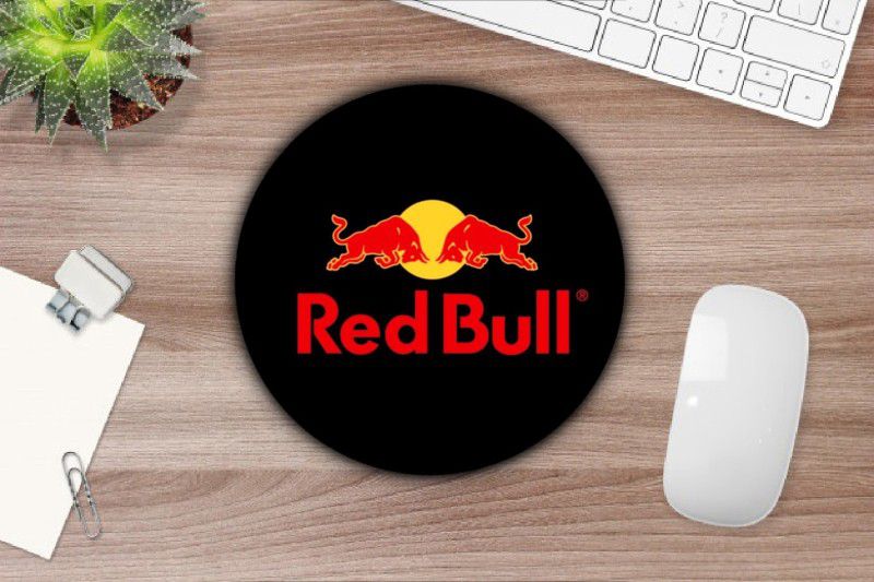 SANNU CREATION Red Bull Printed Attractive Round Mouse Pad For Laptop/Desktop/Computer Mousepad  (Multicolor)