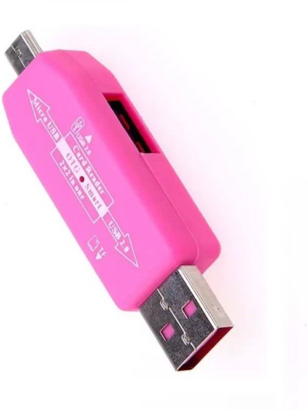 RetailShopping USB 2.0 HUB And Smart Connection Kit to Your Smart Phone Card Reader  (Pink)