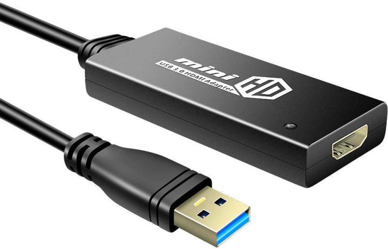 microware USB 3.0 to HDMI HD TV 1080p Video Cable Adapter Converter for PC USB Adapter  (Black)
