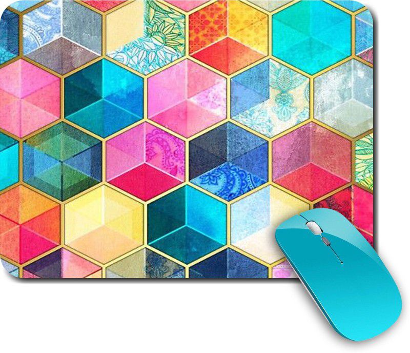 whats your kick Geometrical | Pattern | Zig Zag | Stylish |Creative | Printed Mouse Pad/Designer Waterproof Coating Gaming Mouse Pad For Computer/Laptop (Multi1) Mousepad  (Multicolor)