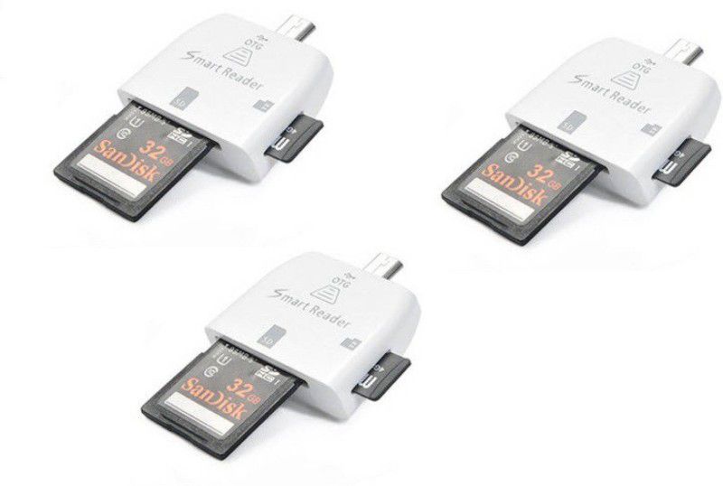 OLECTRA Set of 3 MICRO USB TF/SD OTG SMART Card Reader (White) Card Reader  (White)