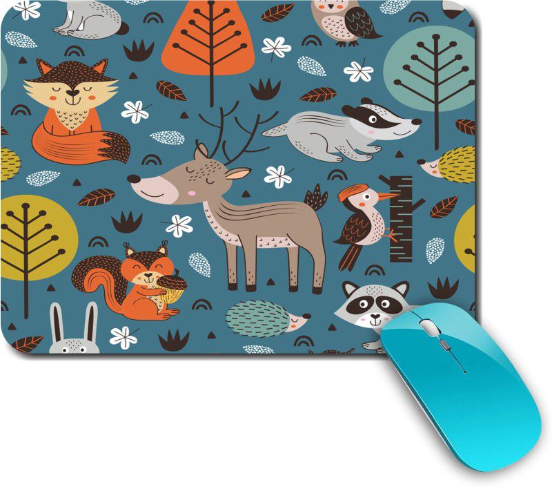 whats your kick Animal Cartoon | Kids | Cartoon | funny Characters | Printed Mouse Pad for Kids/Designer Waterproof Coating Gaming Mouse Pad For Desktop/Laptop (Multi6) Mousepad  (Multicolor)