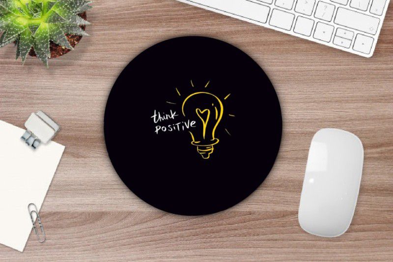 SANNU CREATION Think Positive Designer Round Mouse Pad For Laptop/Desktop/Computer Mousepad  (Multicolor)