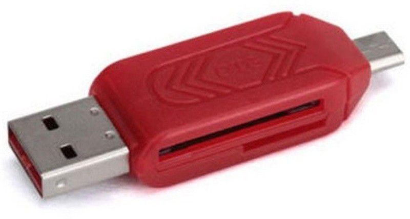 OLECTRA USB 2.0 + Micro USB OTG SD T-Flash Adapter for Cell Phones PC Card Reader (Red) Card Reader  (Red)