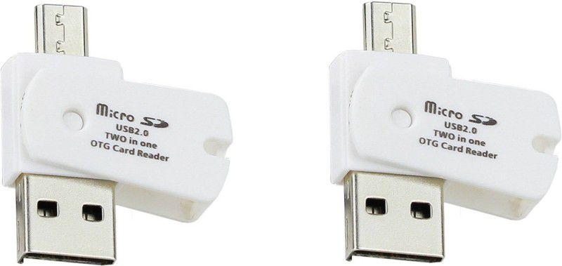 OLECTRA Set of 2 MICRO SD/SDHC USB 2.0 TWO IN ONE OTG CARD READER ANDROID USB Adapter (White) Card Reader  (White)