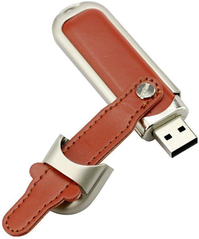 Nexshop Steel Edge Leather USB Flash Drive 4 GB Pen Drive  (Brown)