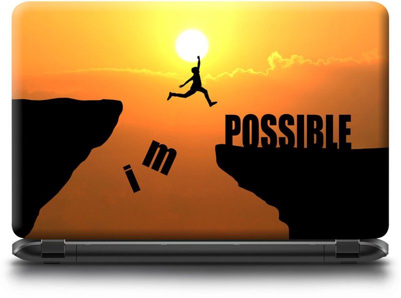 WALLPIK Impossible - Inspiration - Motivation - Quote - Laptop Skin - Decal - Sticker - Fit For All Brands and Models - WP1004(15.6-inch) Vinyl Laptop Decal 15.6