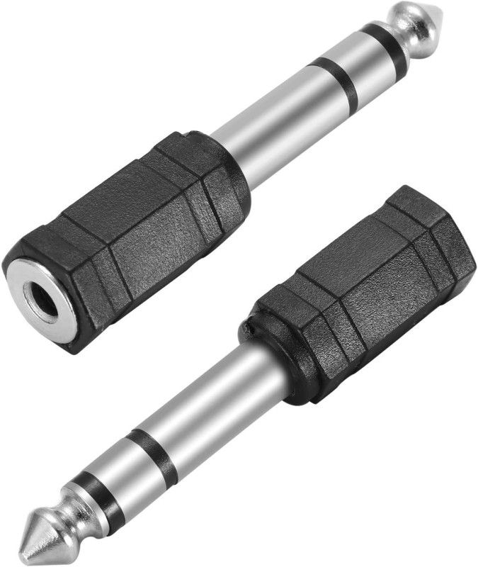 Fedus 6.35mm Stereo Male To 3.5mm Female Stereo Jack Headphone Adapter Converter - (Pack Of 2) Headphone Adapter  (Black)