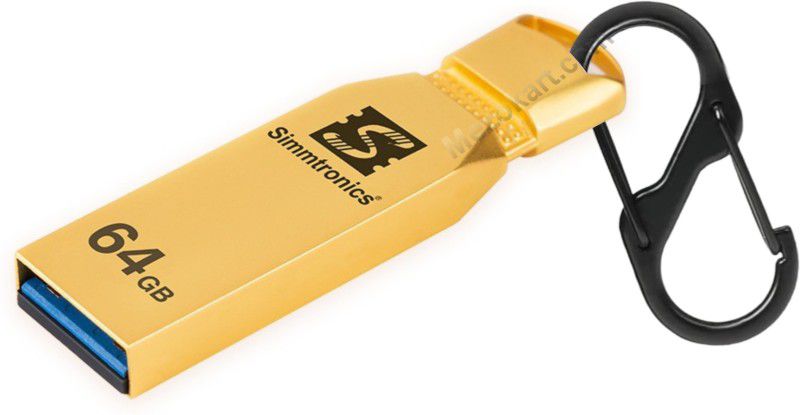 Simmtronics ZipX Ultra USB 3.0 64GB Flash Drive Metal Body With Anti Lost Hook 64 GB Pen Drive  (Gold)