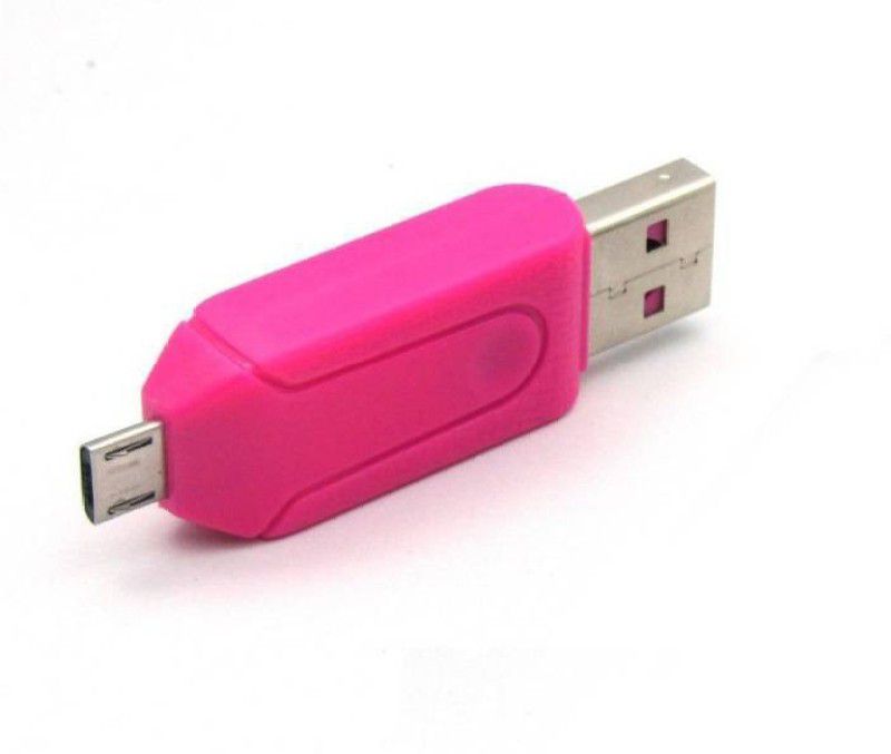 OLECTRA USB 2.0 + Micro USB OTG SD T-Flash Adapter for Cell Phones PC Card Reader (Pink) Card Reader  (Pink)