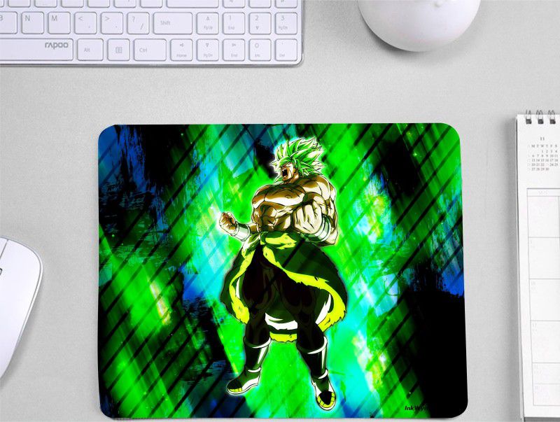 InkWynk Broly from Dragon Ball Design Non Slip 3mm Student Mousepad  (Green)