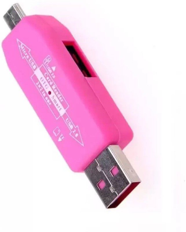 RetailShopping Universal Micro USB Sd Tf Card Reader With Micro USB OTG Adapter Card Reader  (Pink)