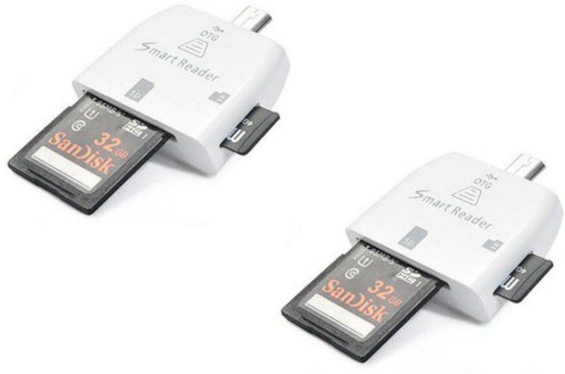 OLECTRA Pack of 2 MICRO USB TF/SD OTG SMART Card Reader (White) Card Reader  (White)