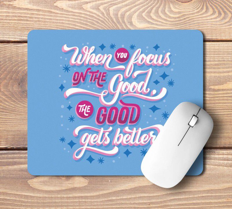 NH10 DESIGNS Quotes & Pattern Printed Rectangle Gaming Mouse Pad For PC, Laptop - MPRPQV 4 Mousepad  (Sky Blue, Pink)