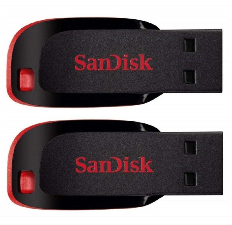 SanDisk Cruzer Blade USB 2.0 32 GB (Combo of 2) Flash 32 GB Pen Drive  (Black, Red)
