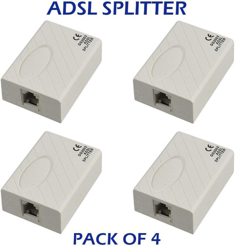 Multybyte (Pack of 4) RJ 11 6P2C Female to 2X 6P2C Double Female ADSL/VDSL/APDT Splitter Lan Adapter  (100 Mbps)