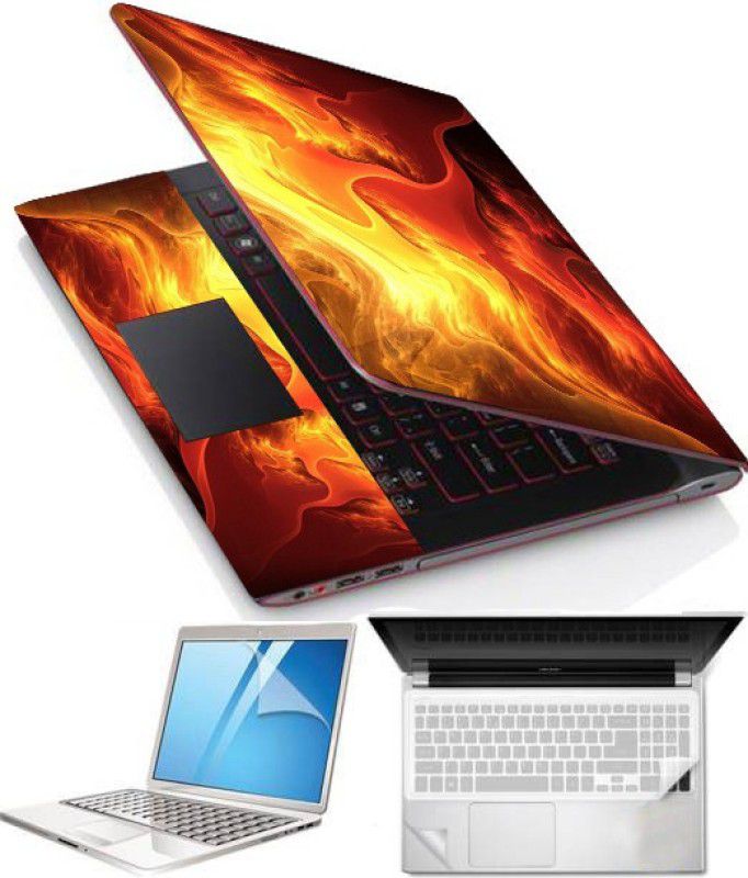 A1 SQUARE AGNI-319 LAPTOP SKIN FULL PANNEL WITH SCREEN GUARD AND KEYGUARD 15.6 INCH Combo Set  (Multicolor)