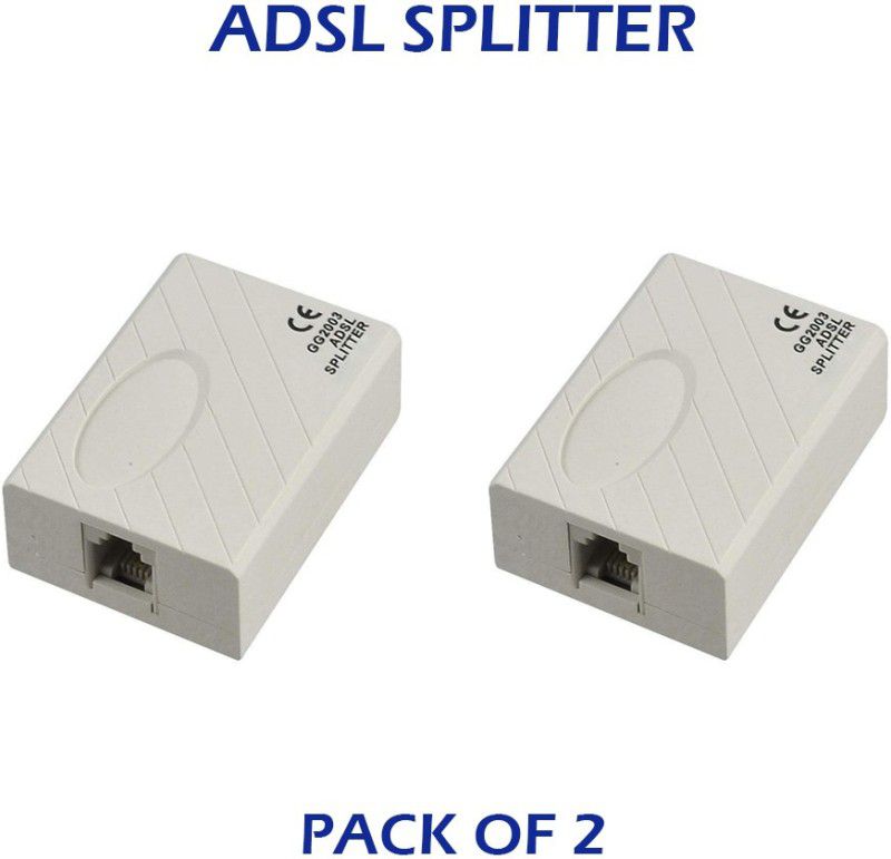 Multybyte (Pack of 2) RJ 11 6P2C Female to 2X 6P2C Double Female ADSL/VDSL/APDT Splitter Lan Adapter  (100 Mbps)