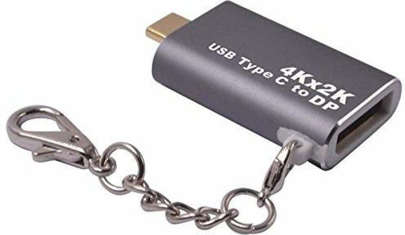 microware USB Type-C USB 3.1 to DP DisplayPort Adapter 4Kx2K 60Hz HDTV Adapter for MacBook DisplayPort Adapter Laptop Accessory  (Grey)