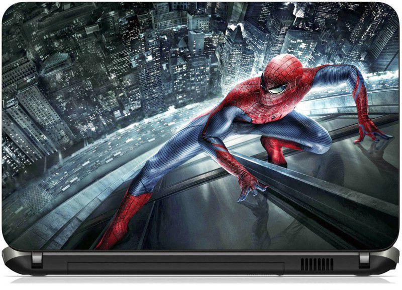 Advik Arts Spiderman on Building Laptop Skin Sticker Laminated Vinyl Laptop Decal 15.6