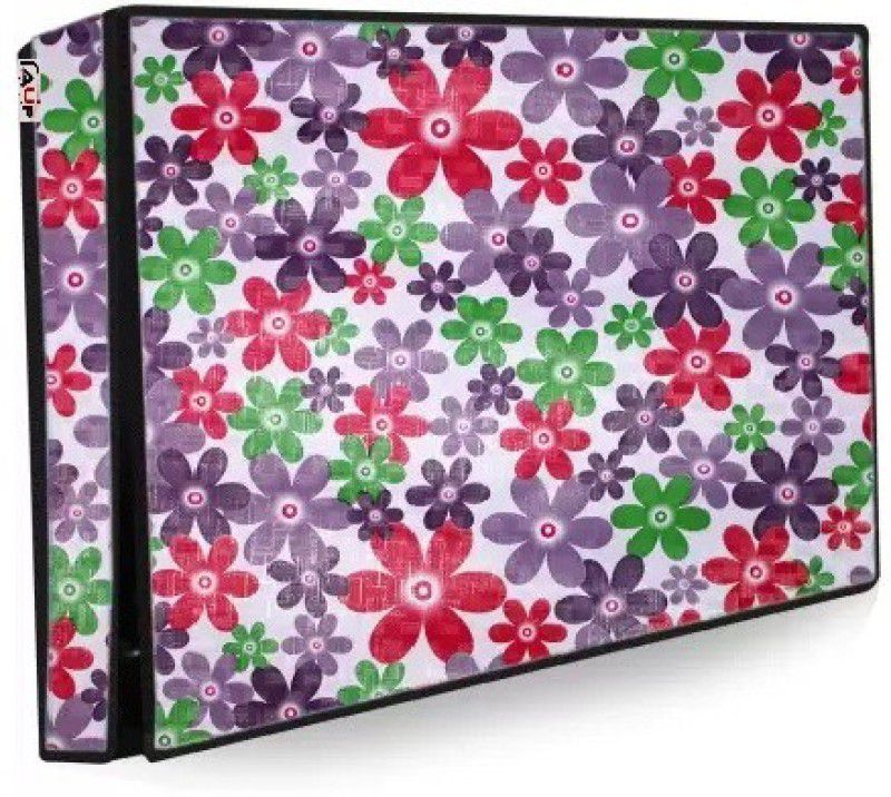 AAVYA UNIQUE FASHION AUF 2 layer dust proof smart LED LCD TV cover for 65 inch LED::LCD::LED Monitor - AUFLED_65inchMultiSmallFlower_01  (Multicolor)