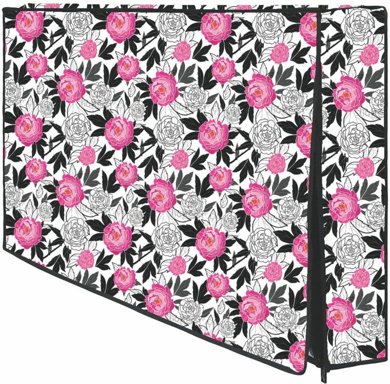 Kingly Home for 43 inch 43 Inch LED TV Cover - LED-43-Wht-Pink-Rose  (Pink, White)