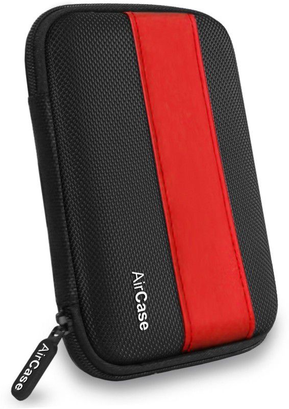 AirPlus Front & Back Case for Earphone USB Cable Power Bank Mobile Charger Digital Gadget Hard Disk Pocket Hard Drive Pouch  (Red, Black, Pack of: 1)