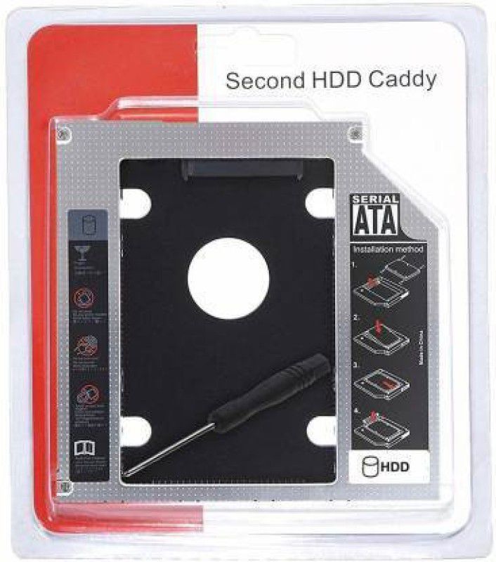 TERABYTE TB-HDD-CADDY 2.5 inch Internal Hard 9.5 Drive Enclosure/HDD Caddy 2nd bay  (For Serial ATA/ Universal 2.5" HDD/SSD, silver & black)