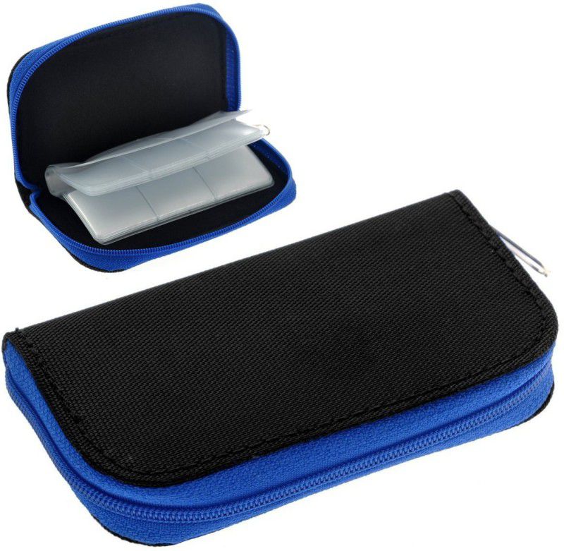 ELV Portable Card Holder 4 inch For SD Card  (For SD Cards, Memory Cards, Black, Blue)