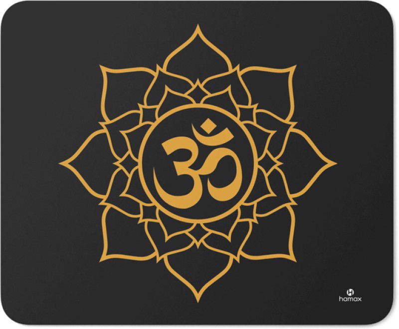 HAMAX Hindu Om symbol Rubber Base Mouse pad for home, office Mousepad  (Black)