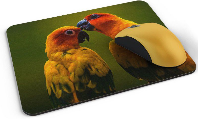 UTU Yellow Parrot Mousepad  (Black)
