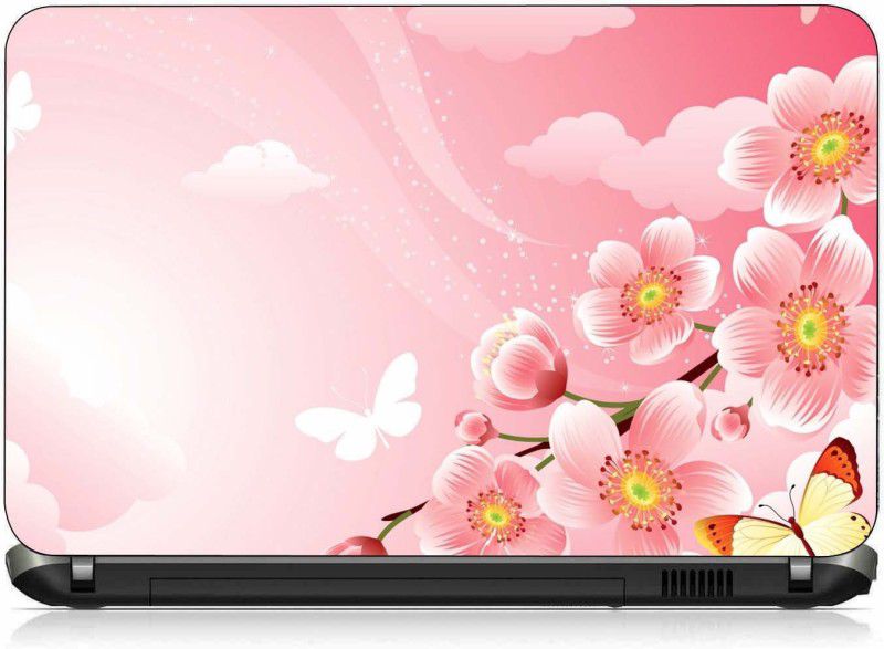 VI COLLECTIONS CHERRY FLOWERS PVC (Polyvinyl Chloride) Laptop Decal 15.6