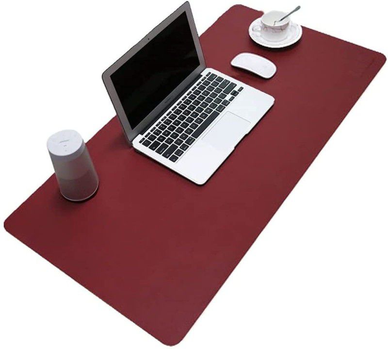 TOMATUS 1 PCS Non-Slip , Waterproof PVC Leather Desk Table Protector,Laptop Mouse Pad Mousepad  (Wine Red)