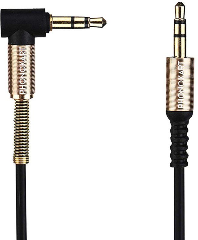 PHONOKART AUX Cable 1 m TPE I sound-2 Aux Audio Cable, 1 Meter - Black  (Compatible with Mobile, Tablet, MP3 Player, TV, Gaming Console, Black, One Cable)